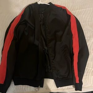 Jaywalker Black and Red Striped Zip-Up Jacket